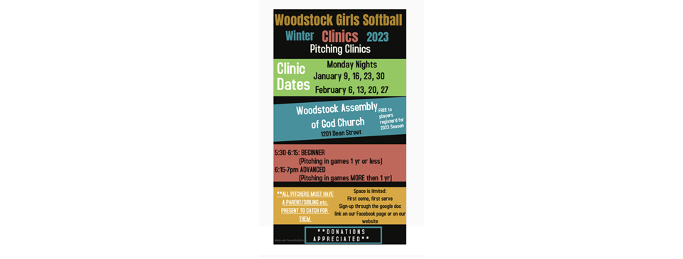 Pitching clinics. Click to register.